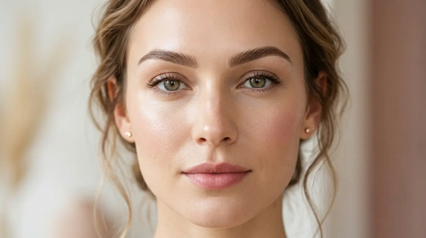 Soin de dermopigmentation des sourcils réalisé en institut, gros plan sur un regard naturel